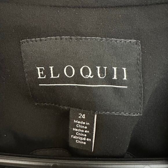 NEW Eloquii Zipper Blazer Jacket Women's Black Size 24 - Picture 4 of 4